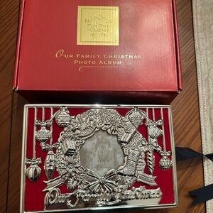Lenox Festive Silver and Red Holiday “Our Family Christmas” Photo Album